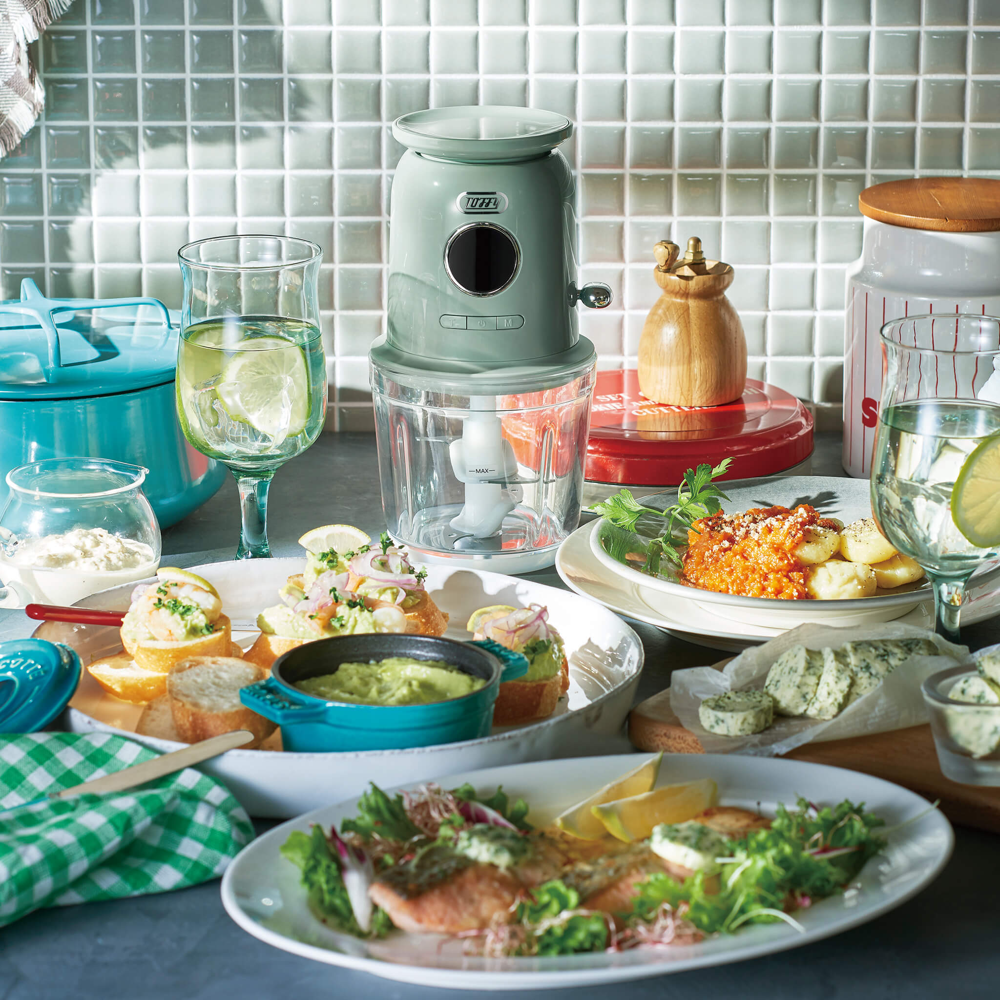 Toffy スケール付きマルチフードプロセッサー<充電式>