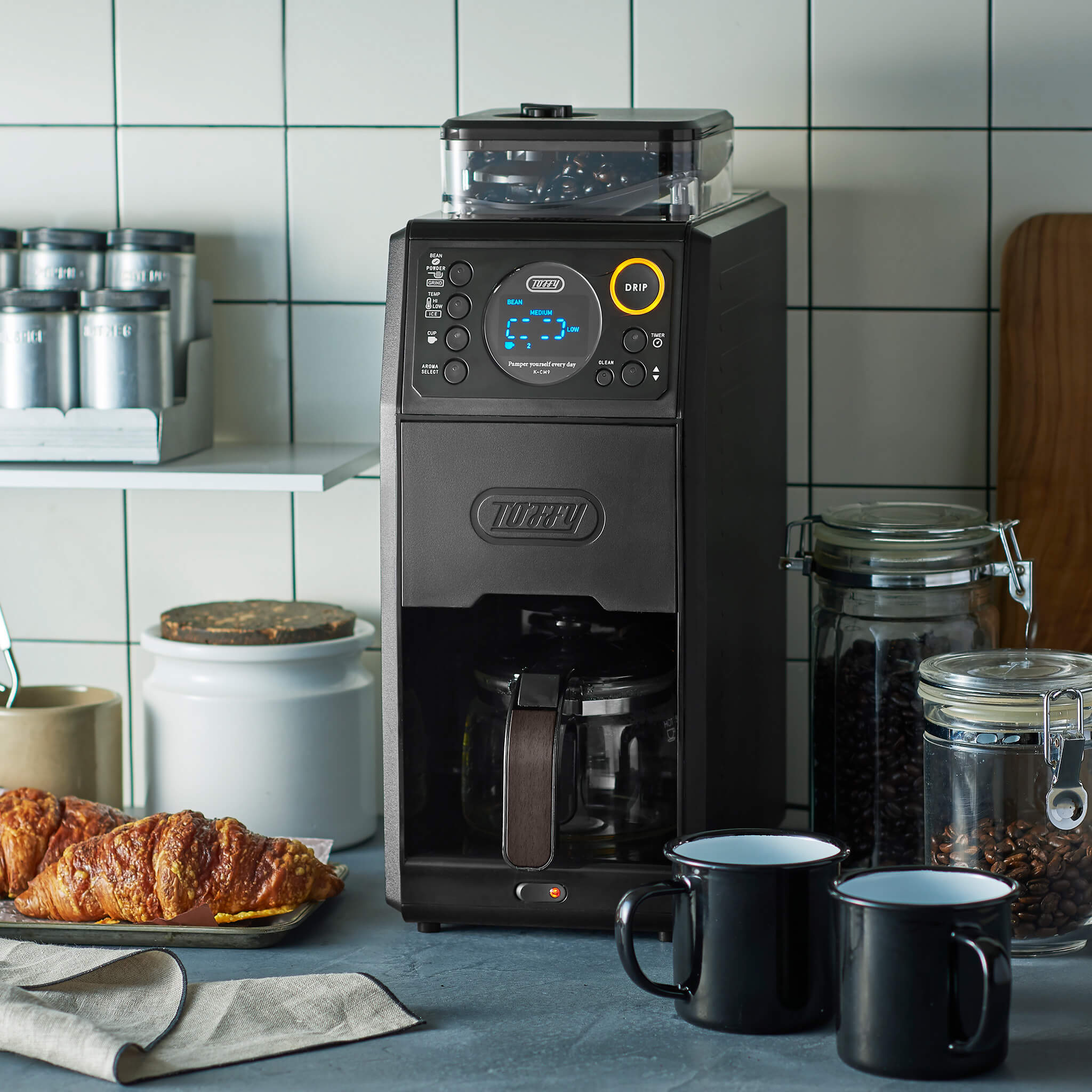 Toffy 全自動ミル付カスタムドリップコーヒーメーカー