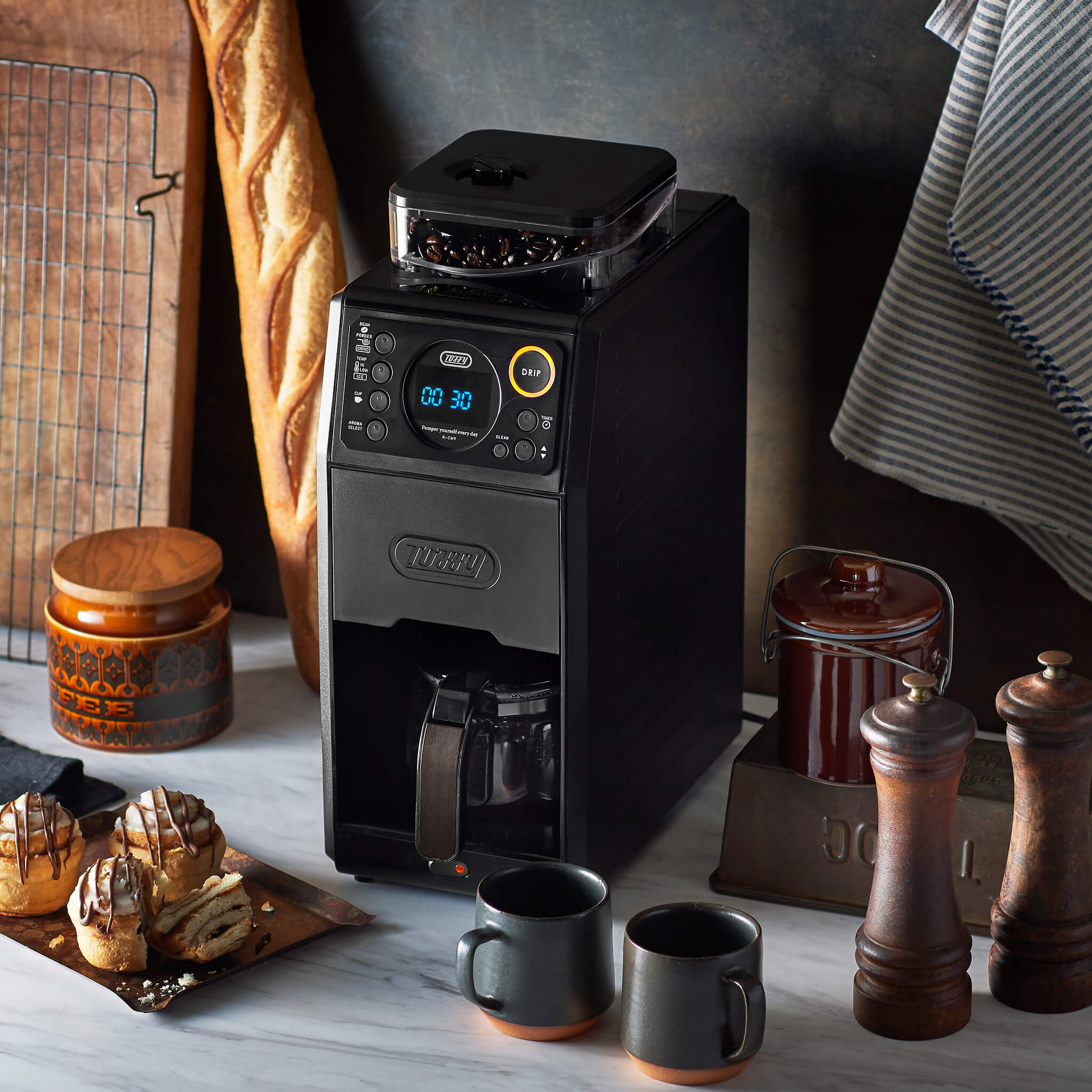 Toffy 全自動ミル付カスタムドリップコーヒーメーカー