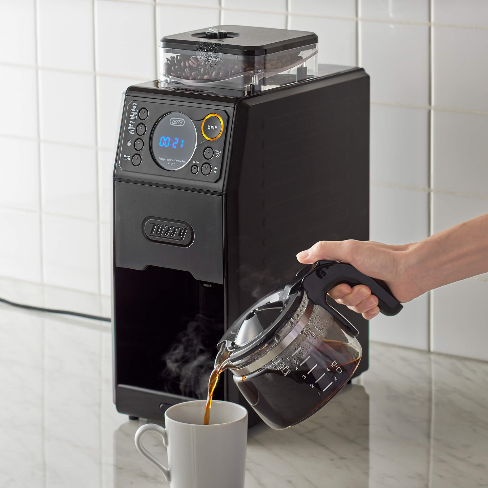 Toffy 全自動ミル付カスタムドリップコーヒーメーカー