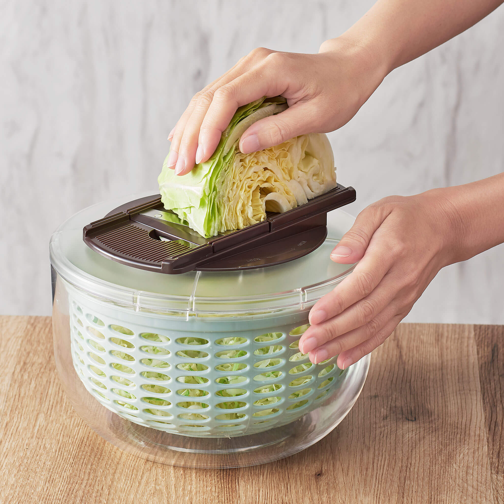 Toffy プッシュサラダスピナー&スライサーセット