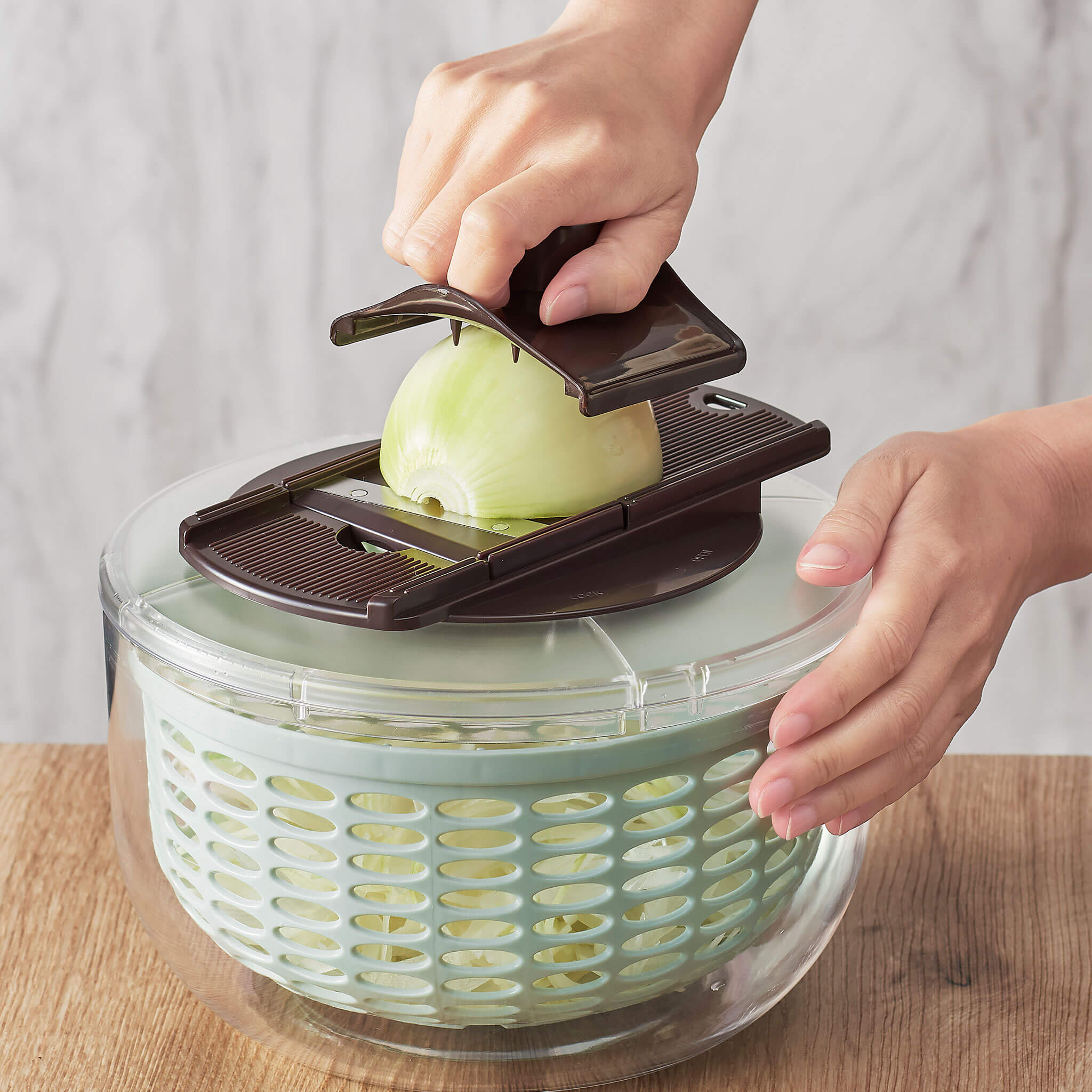 Toffy プッシュサラダスピナー&スライサーセット