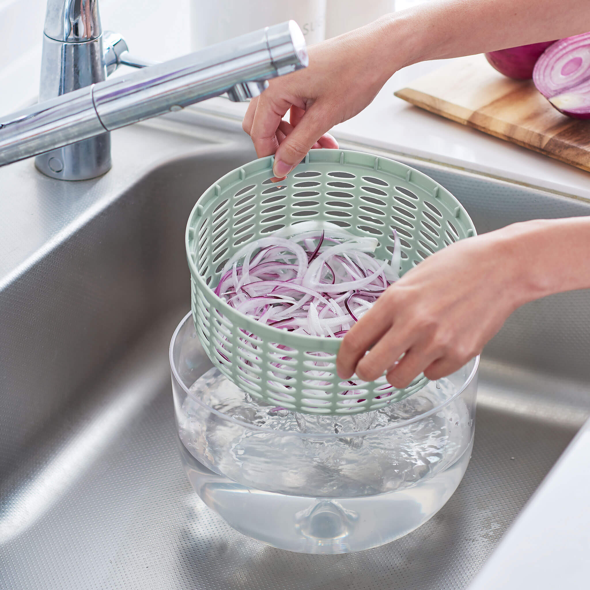 Toffy プッシュサラダスピナー&スライサーセット