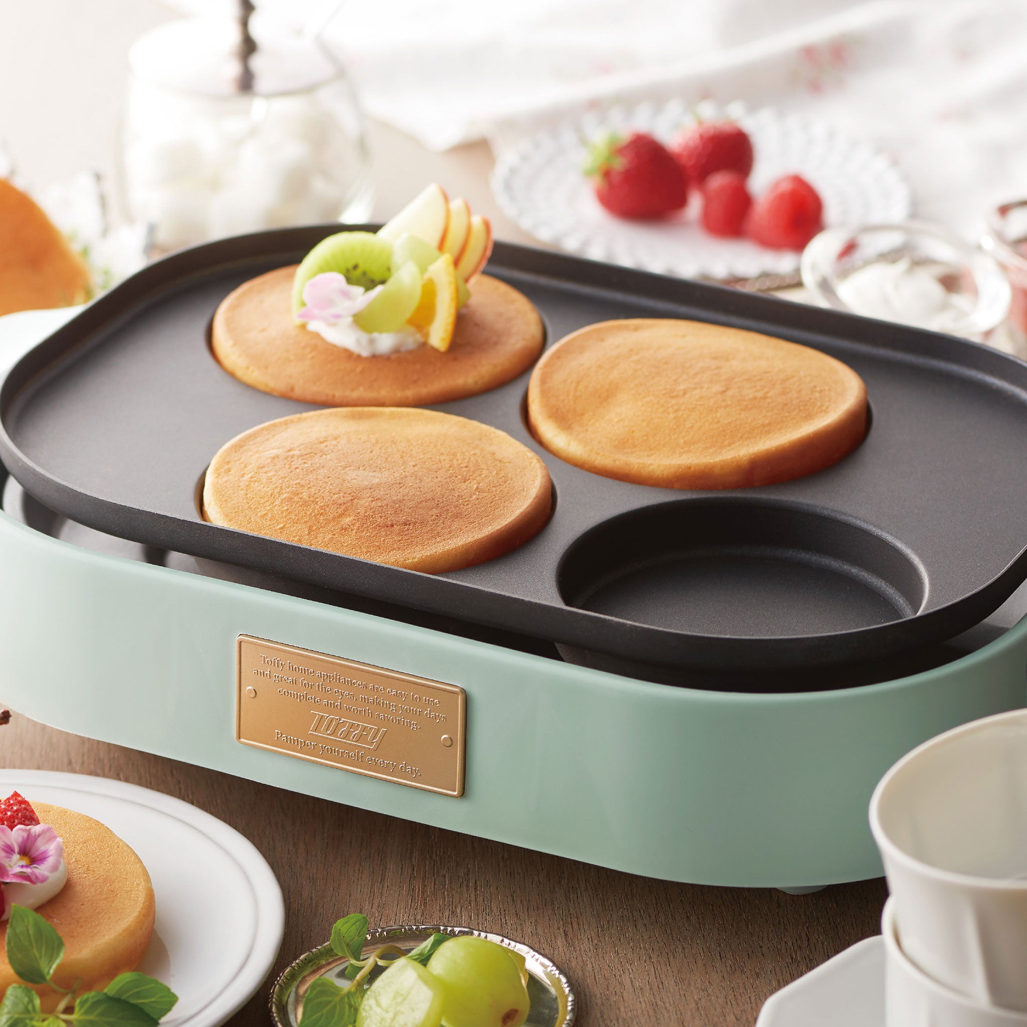 【アウトレット】Toffy コンパクトホットプレート 3種プレートフルセット