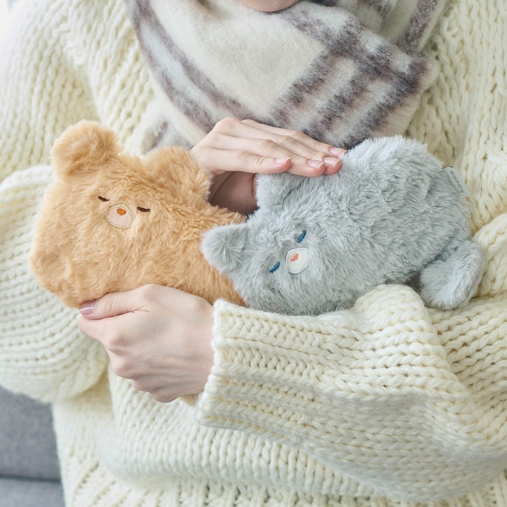 レンジですぐにホッカホカ　ジェル湯たんぽhocca ハンドウォーマーねこ／くま